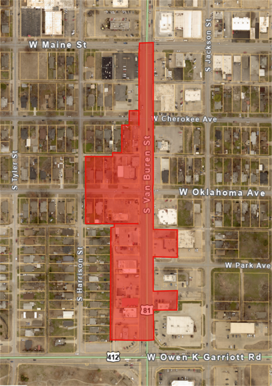 Map-for-Water-Outage-on-South-Van-Buren-Street.png