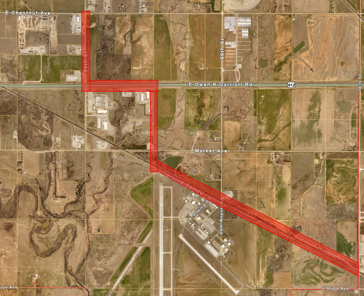 Map for Water Outage on 54th St, Garriott Rd, Kremlin St and Jerauld Gentry .png