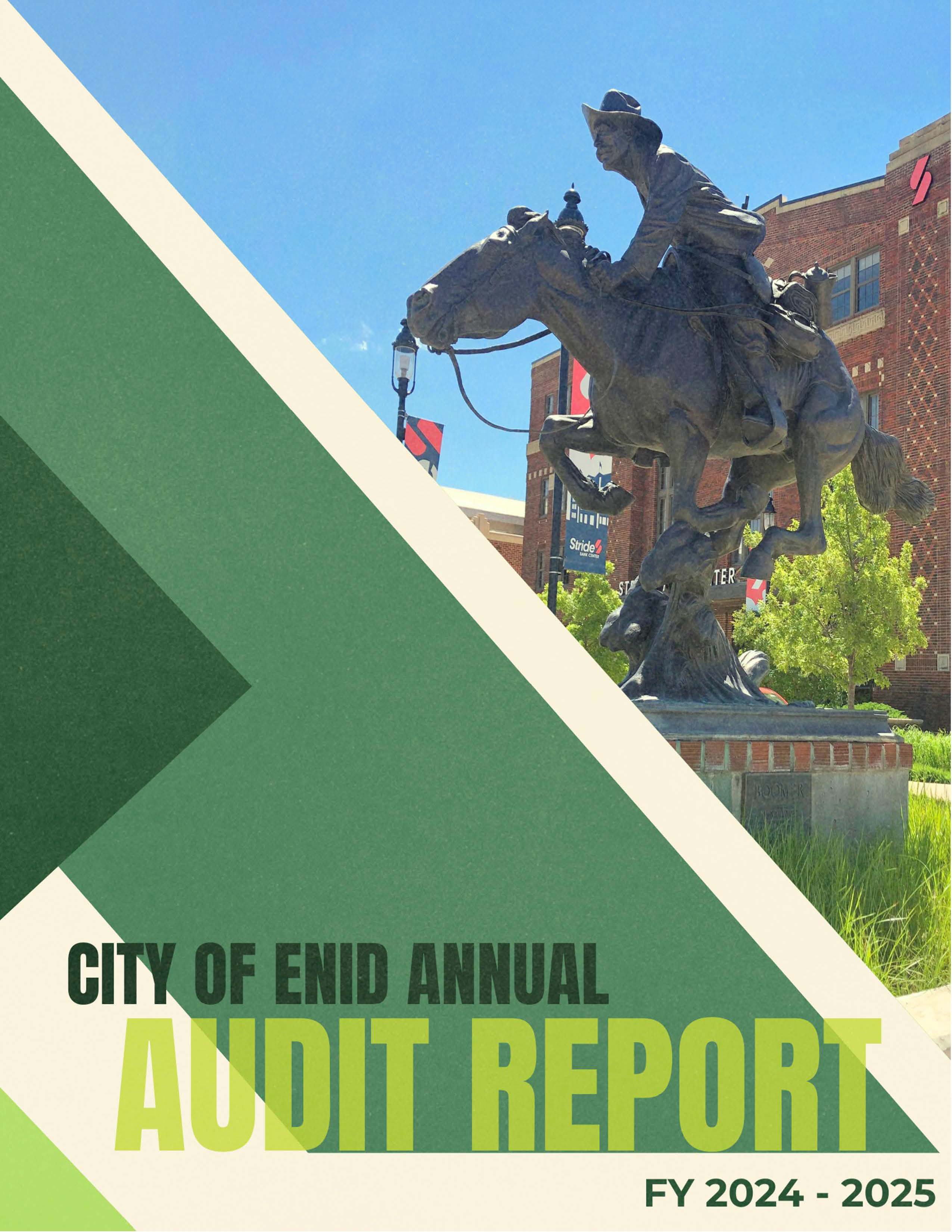 Image of Audit Report Cover showing stature of man riding a horse with the text Annual Audit Report 2024-2025